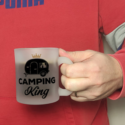 Camping King Glas Tasse mit Wohnwagen Motiv