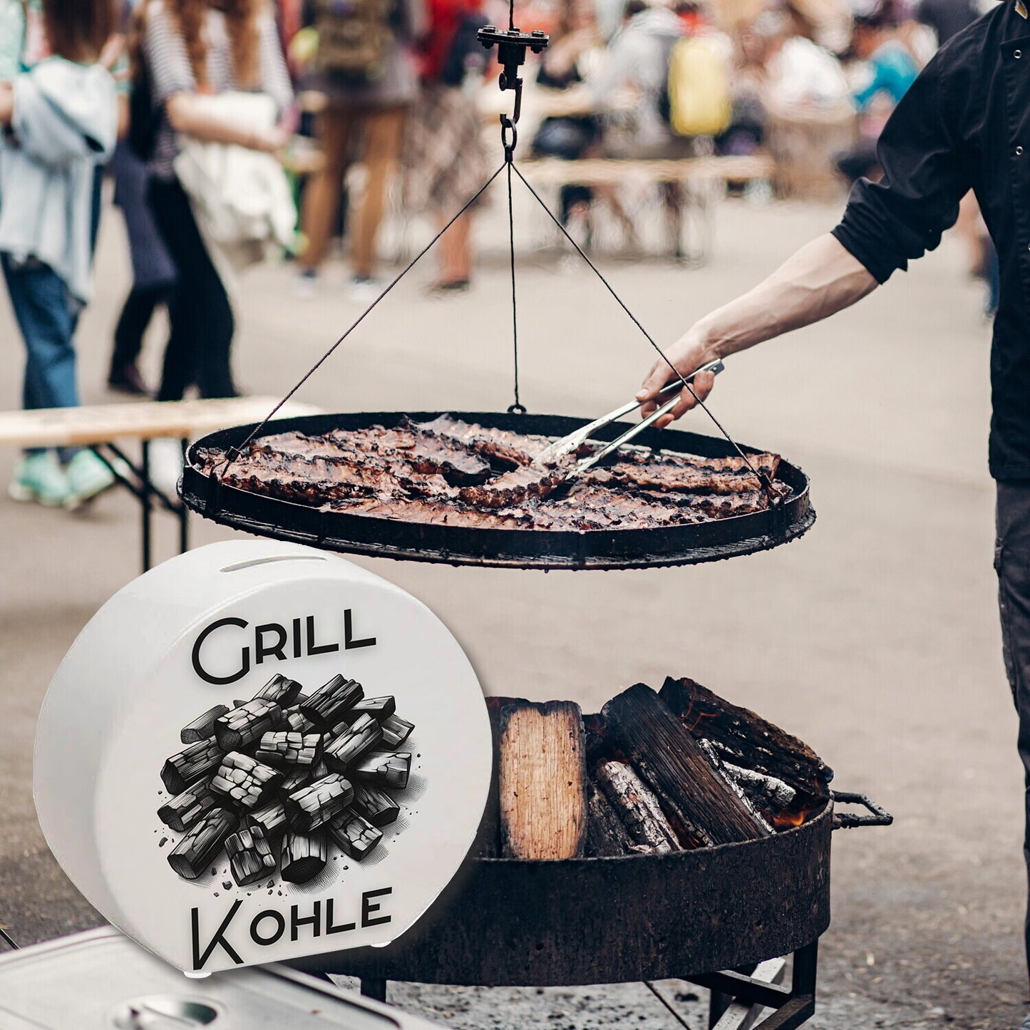 Grillkohle Spardose