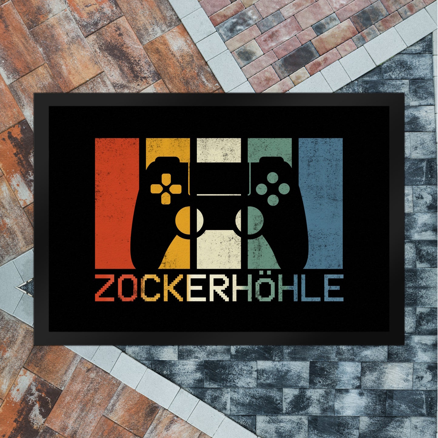 Zockerhöhle Fußmatte XL in 40x60 cm im coolen Retro Design