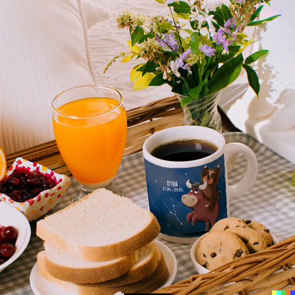 Faultier Sternzeichen Stier Kaffeebecher