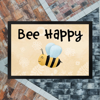 Bee Happy lustige Fußmatte XL in 40x60 cm mit glücklicher Biene