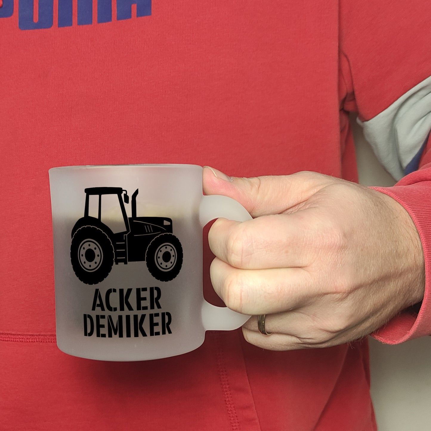 Traktor Glas Tasse mit Spruch Ackerdemiker