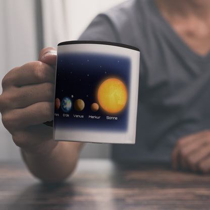 Planeten des Sonnensystems Kaffeebecher Schwarz