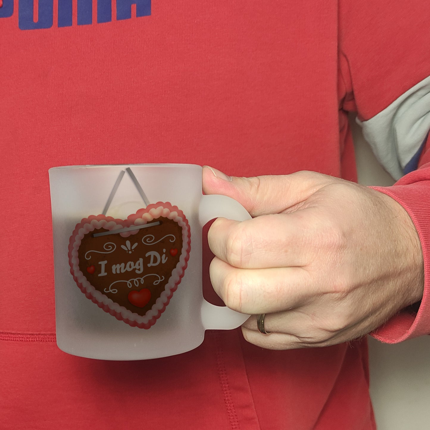 I mog di Glas Tasse mit Lebkuchenherz