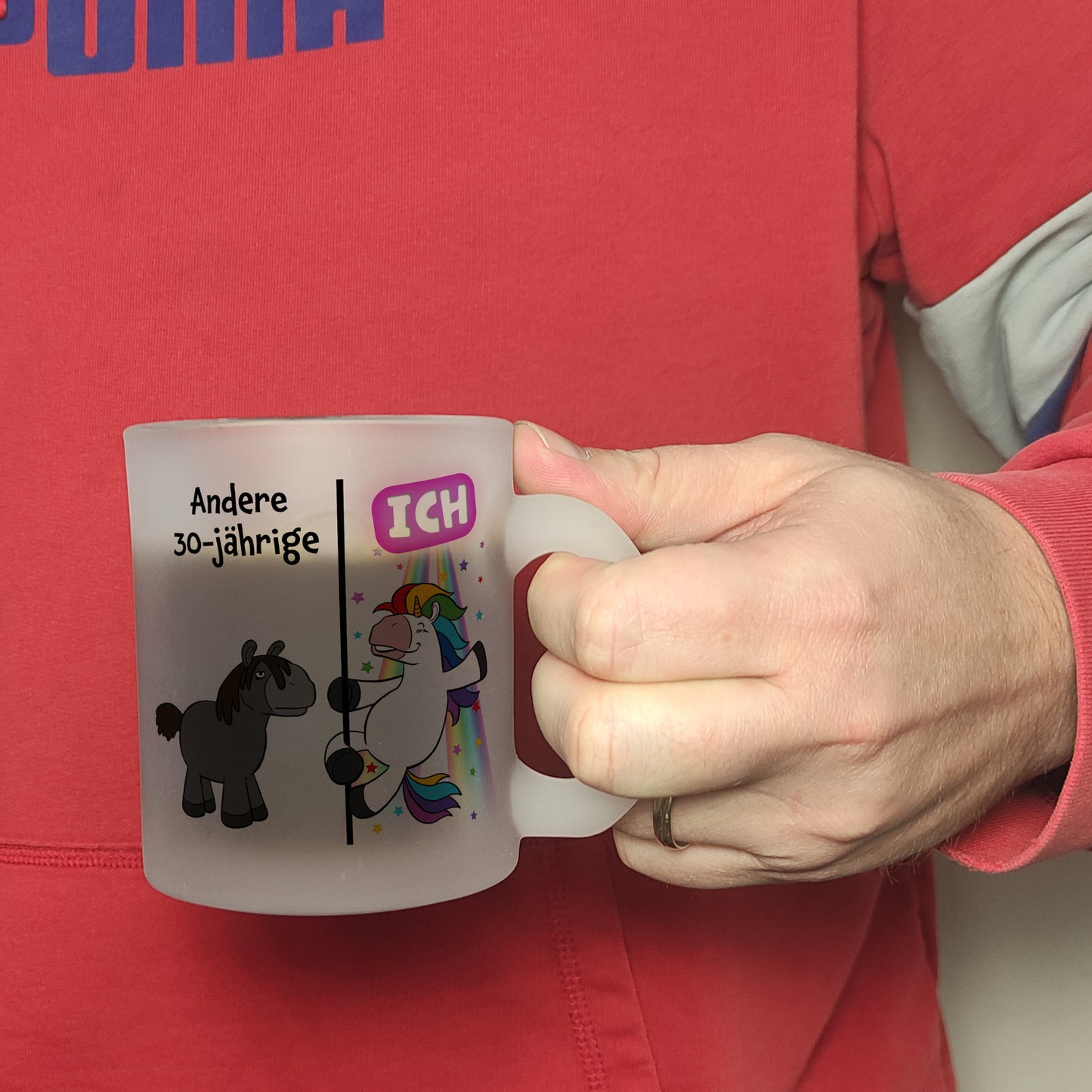 30. Geburtstag Glas Tasse mit lustigem Spruch: Einhorn