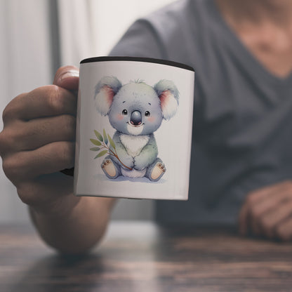 Sitzender Koala Kaffeebecher in schwarz