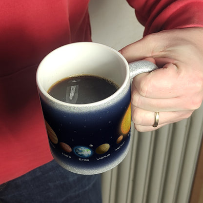 Planeten des Sonnensystems Glitzer-Kaffeebecher