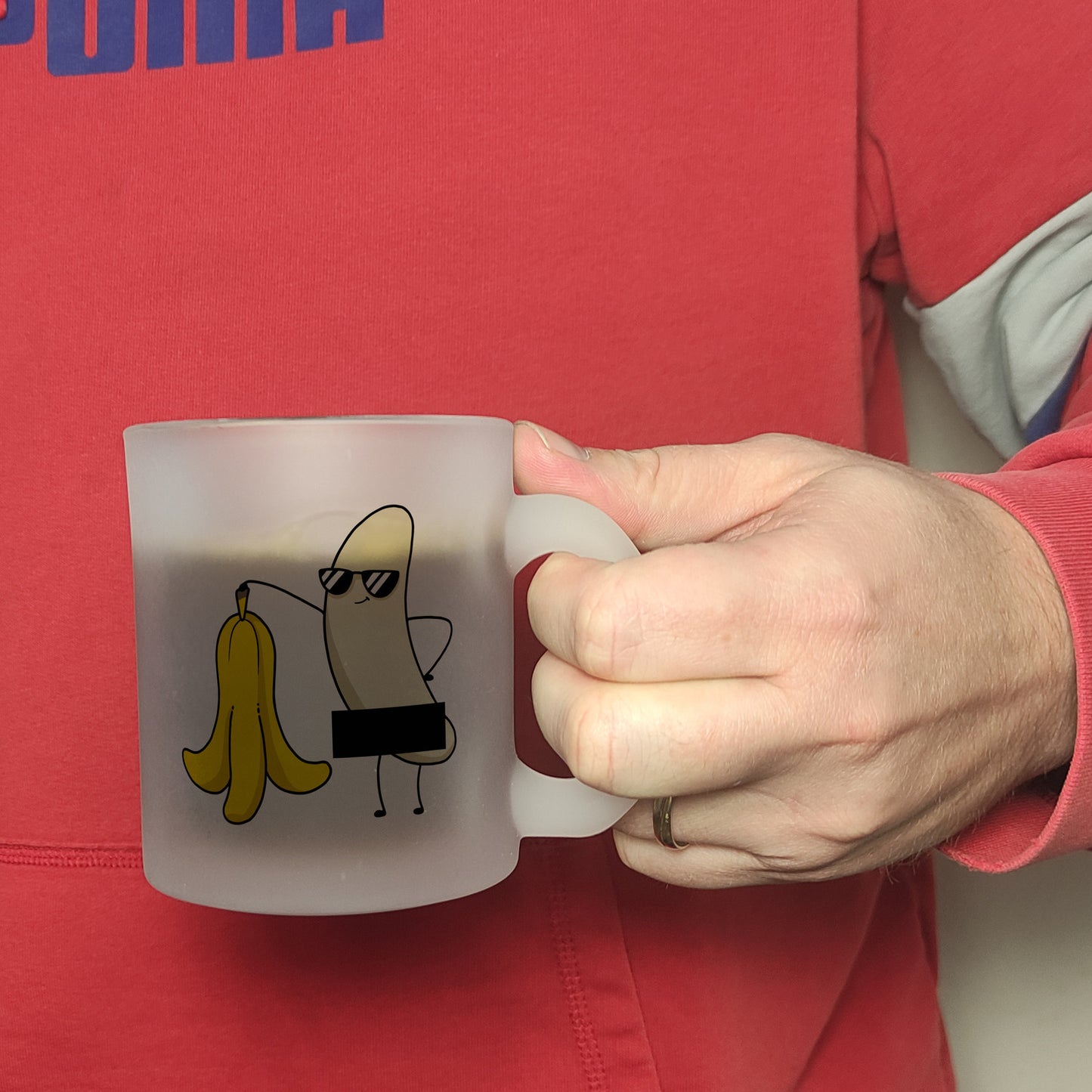 Nackte Banane Glas Tasse