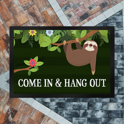 Come in & hang out Fußmatte XL mit Faultier Motiv