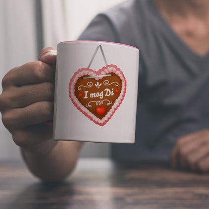 I mog di Kaffeebecher Rosa mit Lebkuchenherz