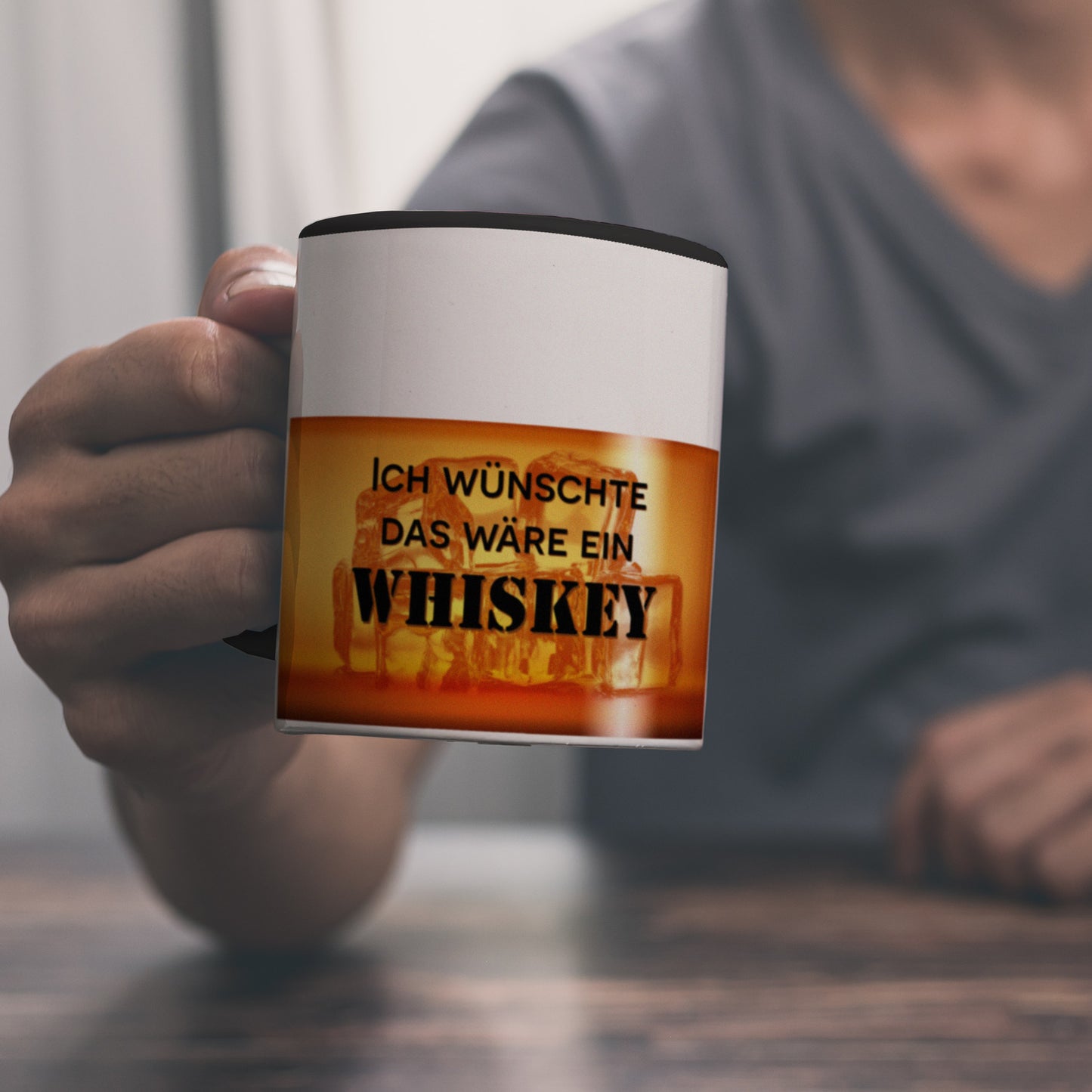 Ich wünschte das wäre ein Whiskey Kaffeebecher Schwarz