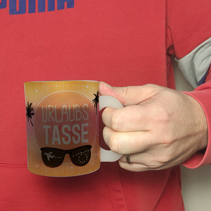 Urlaubsbecher Glas Tasse mit sommerlichem Urlaub Motiv