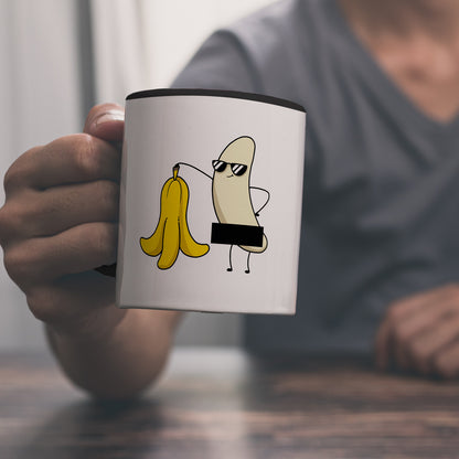 Nackte Banane Kaffeebecher in schwarz