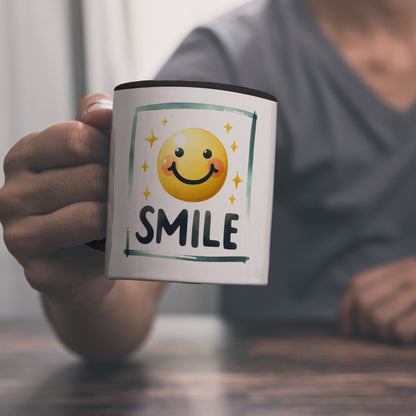 Smile Emoticon Kaffeebecher in schwarz