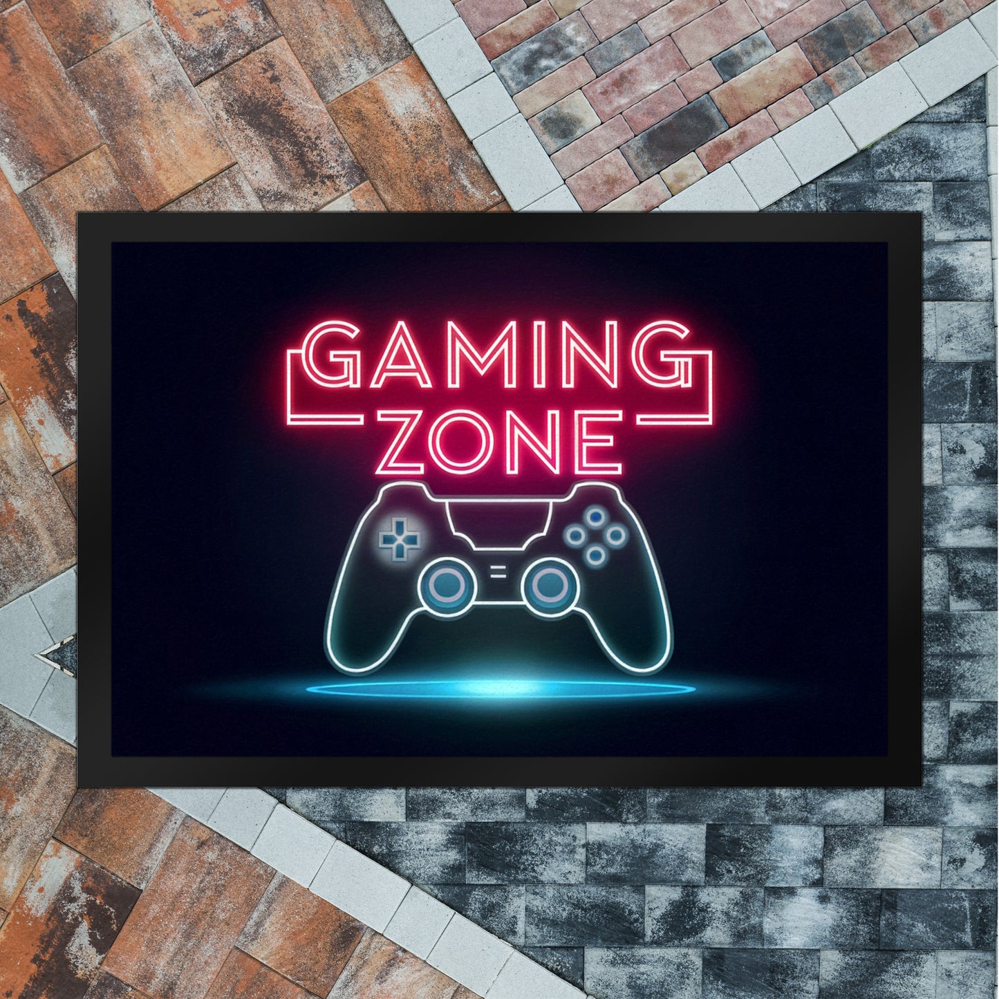 Gaming Zone Controller Fußmatte XL in 40x60 cm in Neonschrift