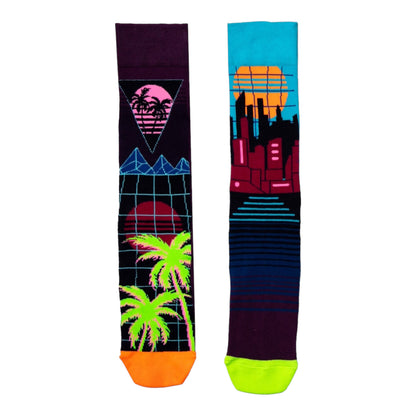 Retro Wave Oddsocks Socken Miami 80er Strumpf in 39-46 im 6er Set