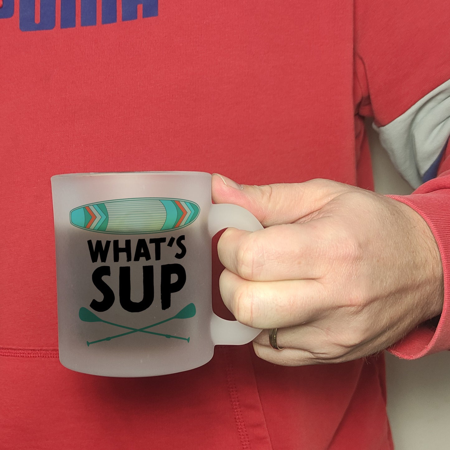 What's sup Glas Tasse für stand up paddler