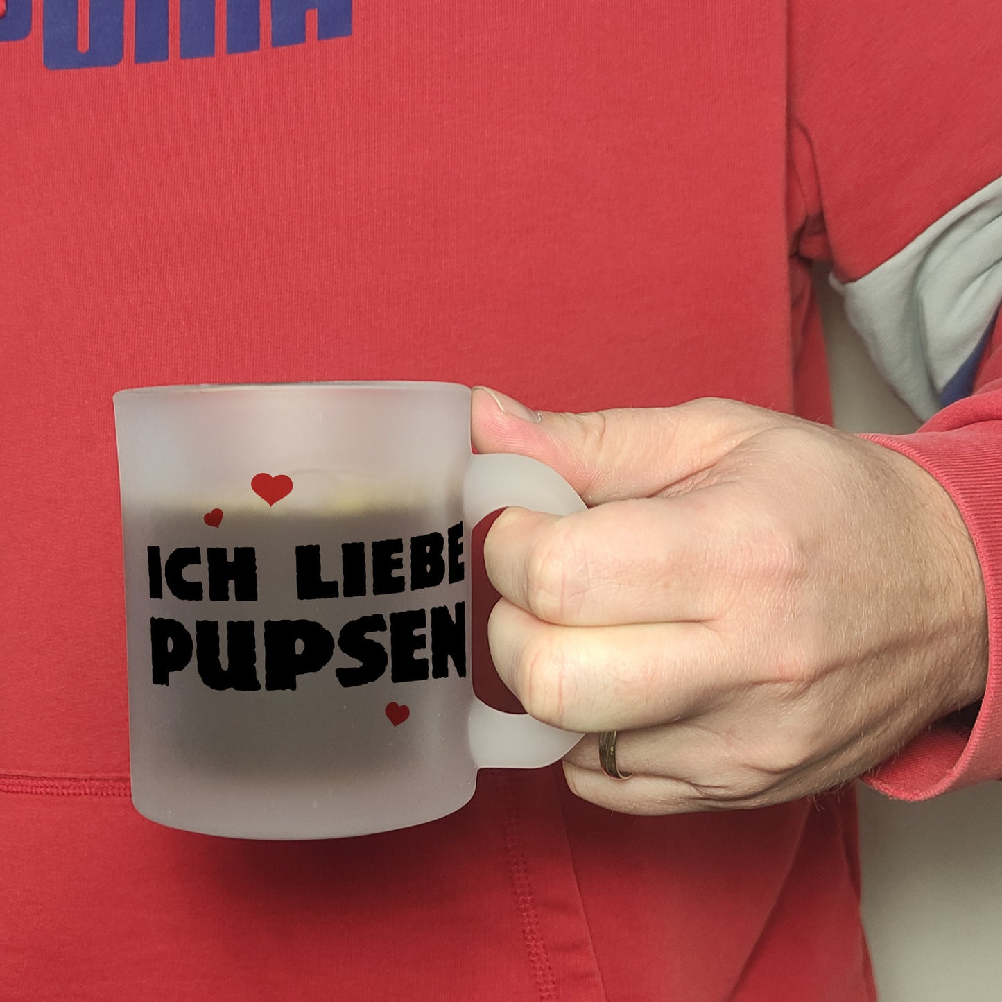 Ich liebe pupsen Glas Tasse