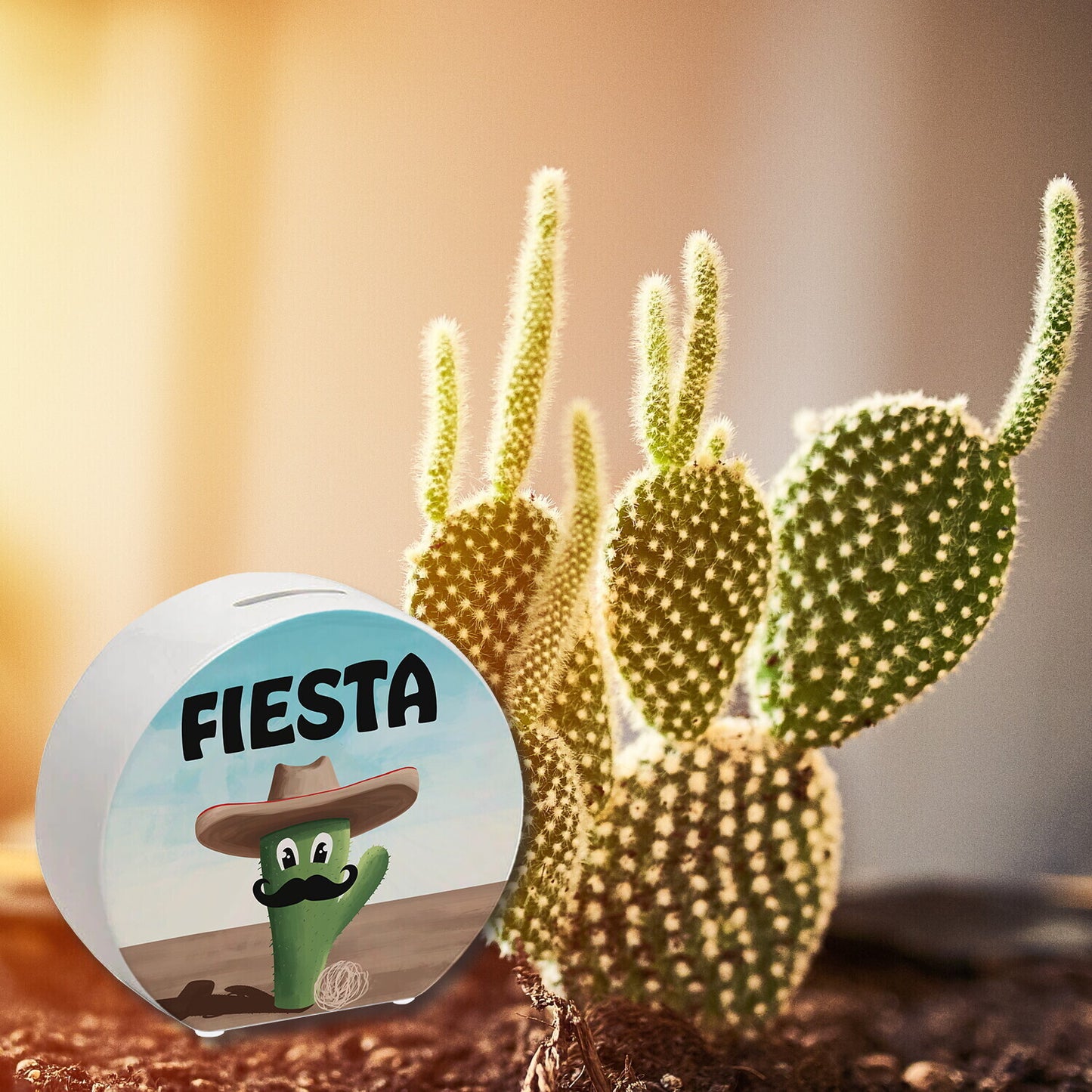 Fiesta - Kaktus mit Sombrero Spardose