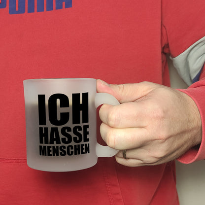 Ich hasse Menschen Glas Tasse