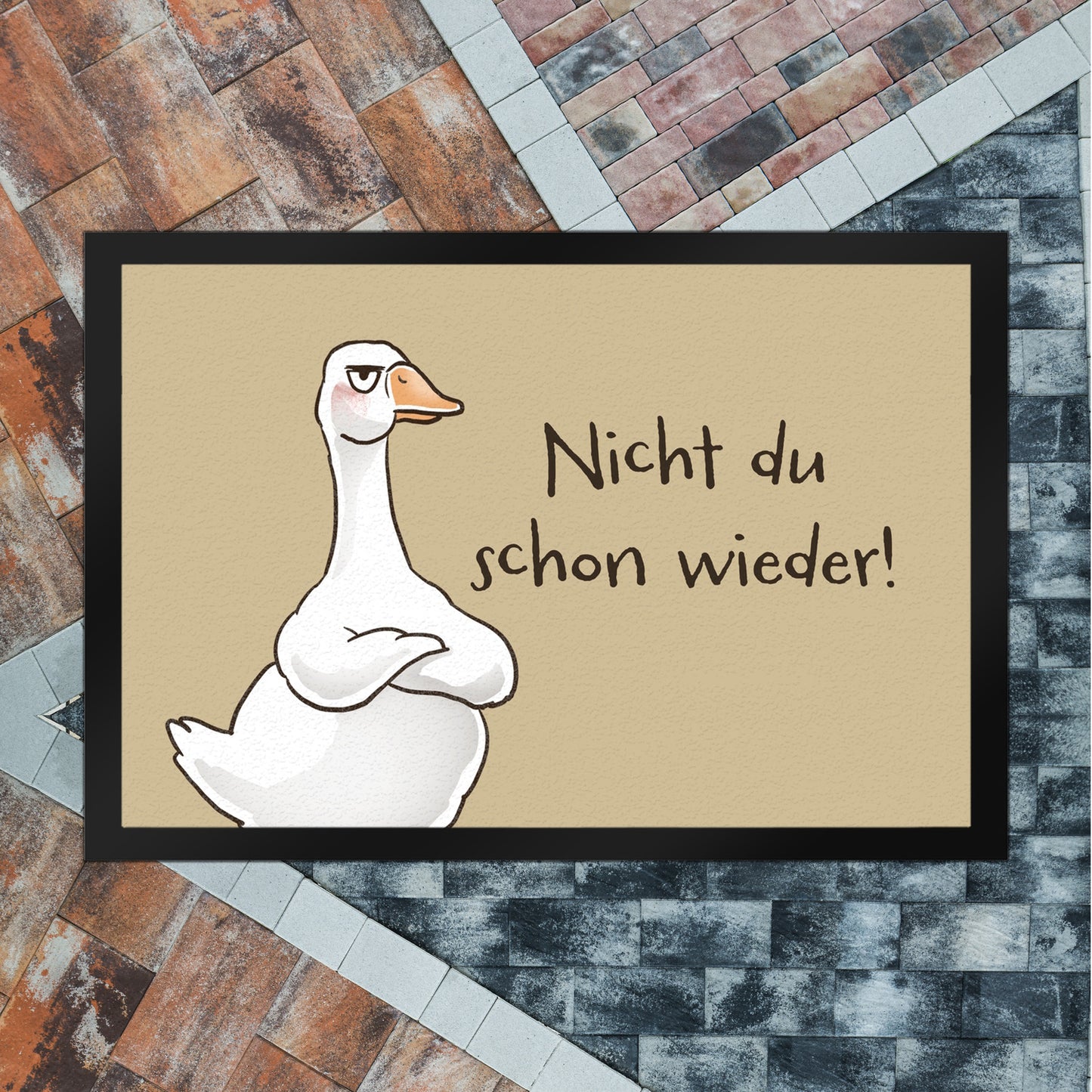 Gilbert die Gans Fußmatte XL in 40x60 cm mit Spruch Nicht du schon wieder