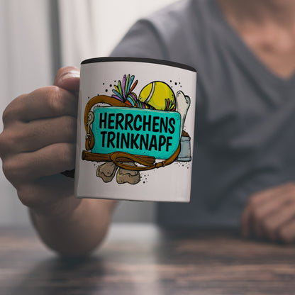 Herrchens Trinknapf Kaffeebecher Henkel und Innenseite Schwarz