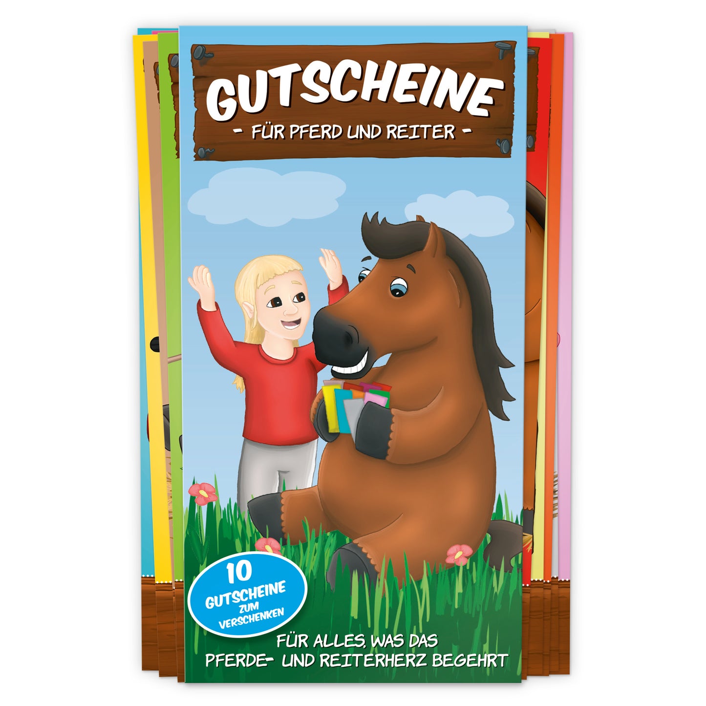 Pferd und Reiter Gutscheine im 10er Set