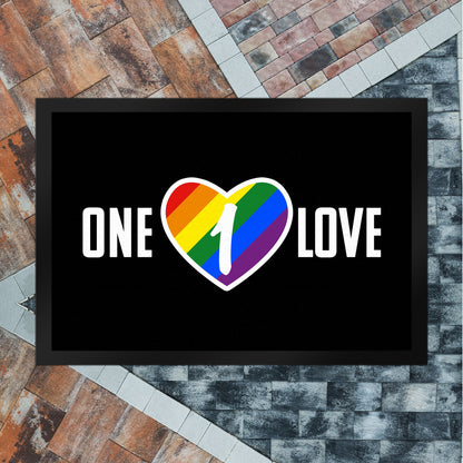 One Love Regenbogen Fußmatte XL in 40x60 cm