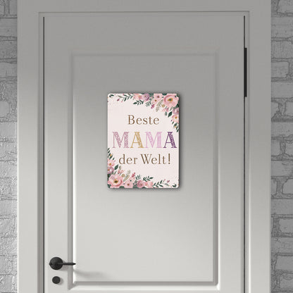 Beste MAMA der Welt Metallschild XL in 21x28 cm