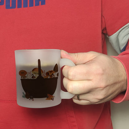 Herbst Glas Tasse mit Pilz-Motiv