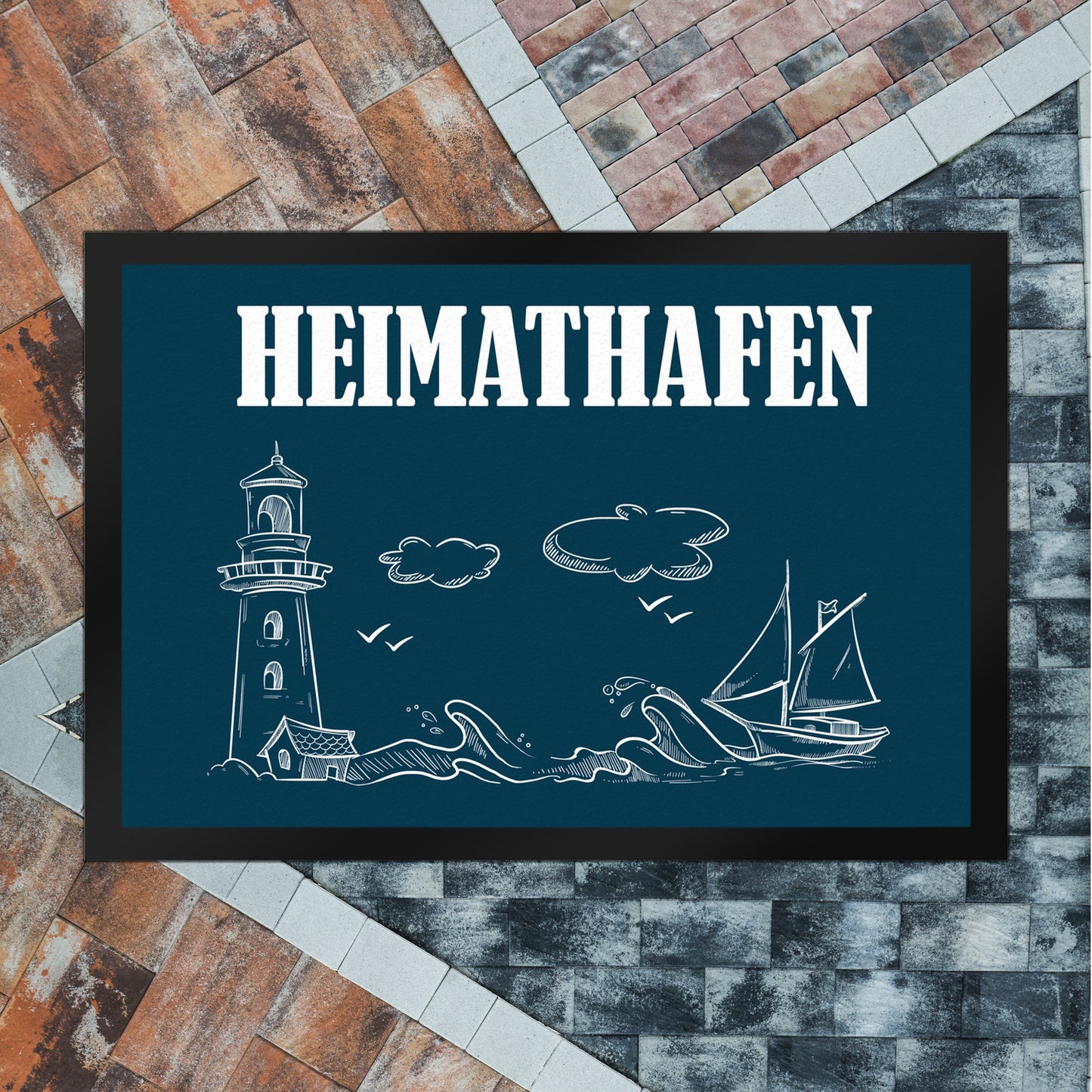 Heimathafen Fußmatte XL mit Hafen Motiv