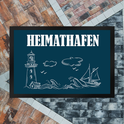 Heimathafen Fußmatte XL mit Hafen Motiv