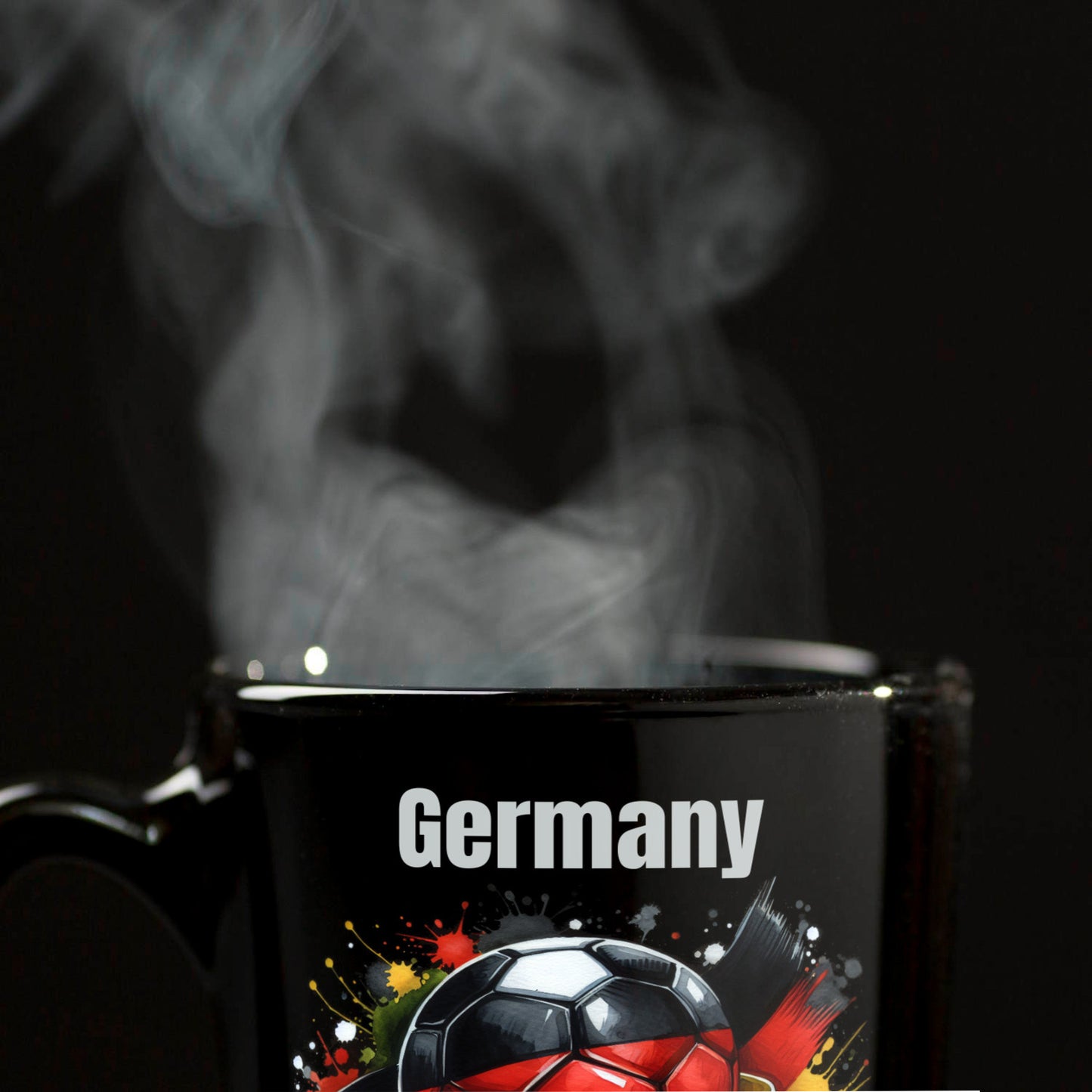 Fußball Deutschland Flagge Tasse in Schwarz