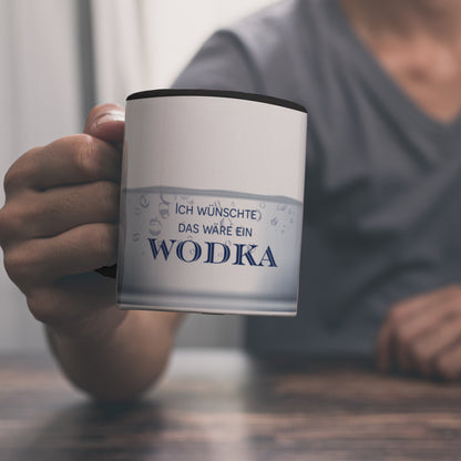 Ich wünschte das wäre ein Wodka Kaffeebecher Schwarz