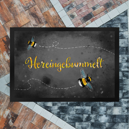 Hereingebummelt Hummel Fußmatte XL in 40x60 cm in grau