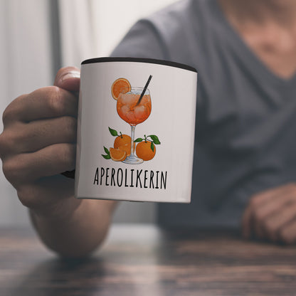 Aperolikerin Aperol Spritz Kaffeebecher in schwarz