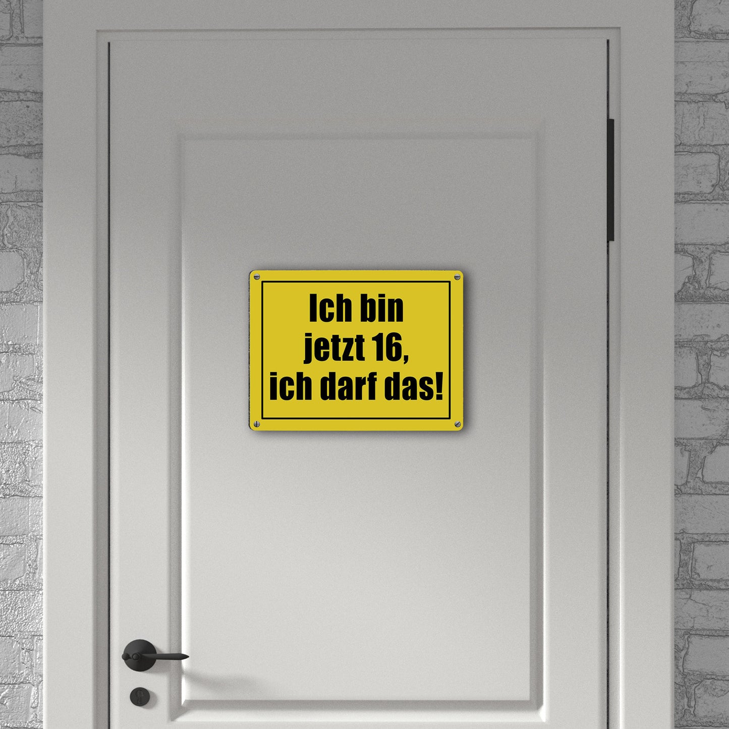 Warnschild Metallschild in 15x20 cm mit Spruch Ich bin jetzt 16 ich darf das