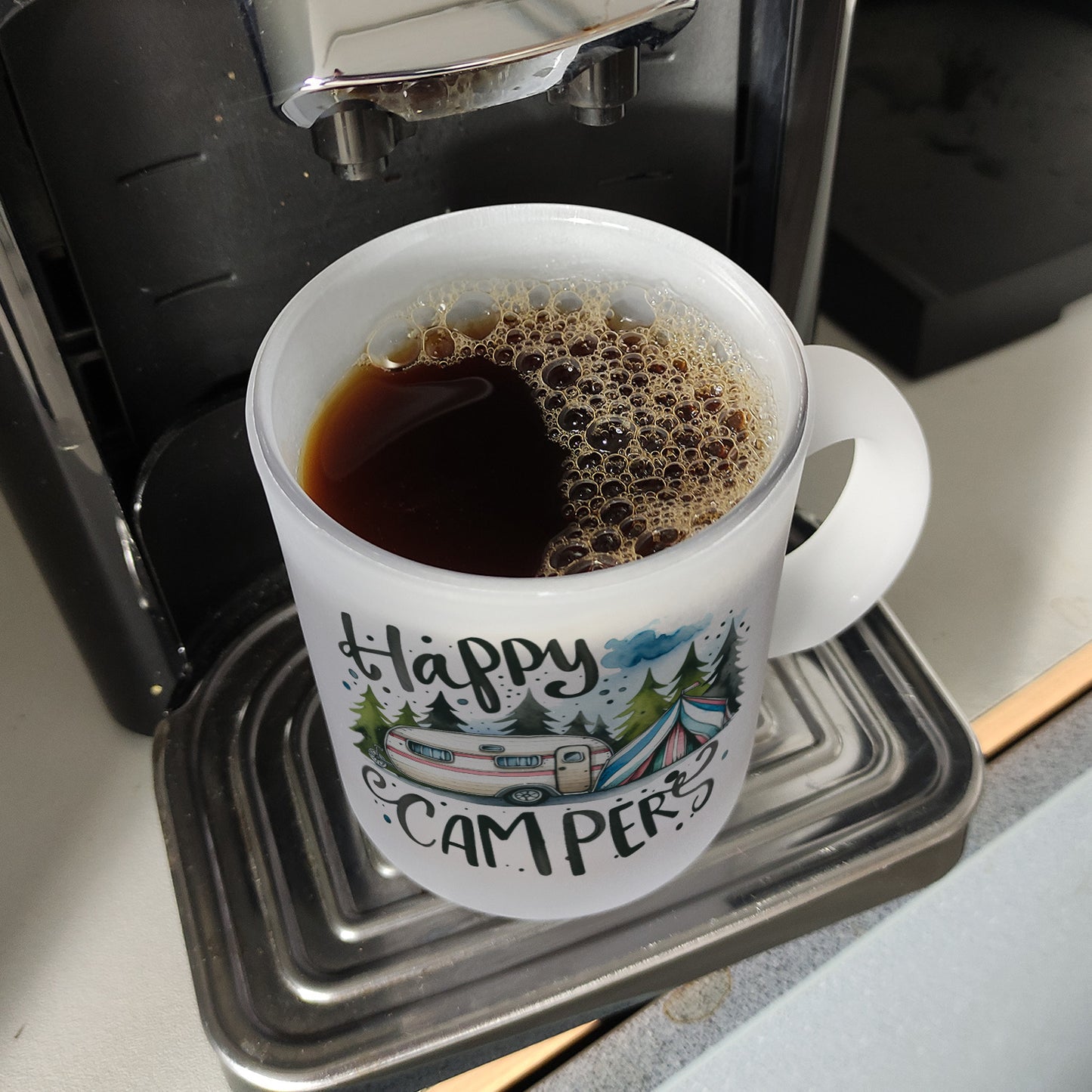 Happy Campers Wohnwagen Glas Tasse