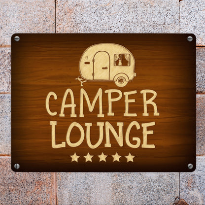 Camper Lounge Wohnwagen Metallschild