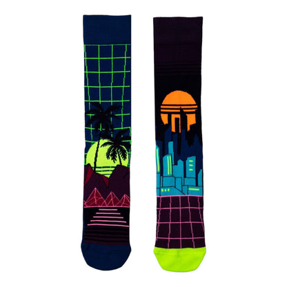 Retro Wave Oddsocks Socken Miami 80er Strumpf in 39-46 im 6er Set