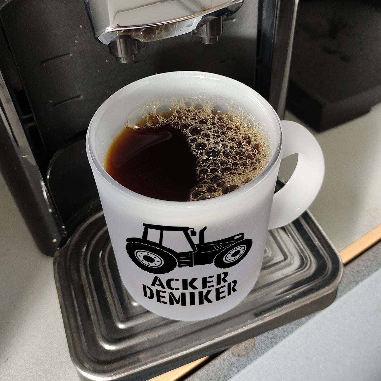 Traktor Glas Tasse mit Spruch Ackerdemiker