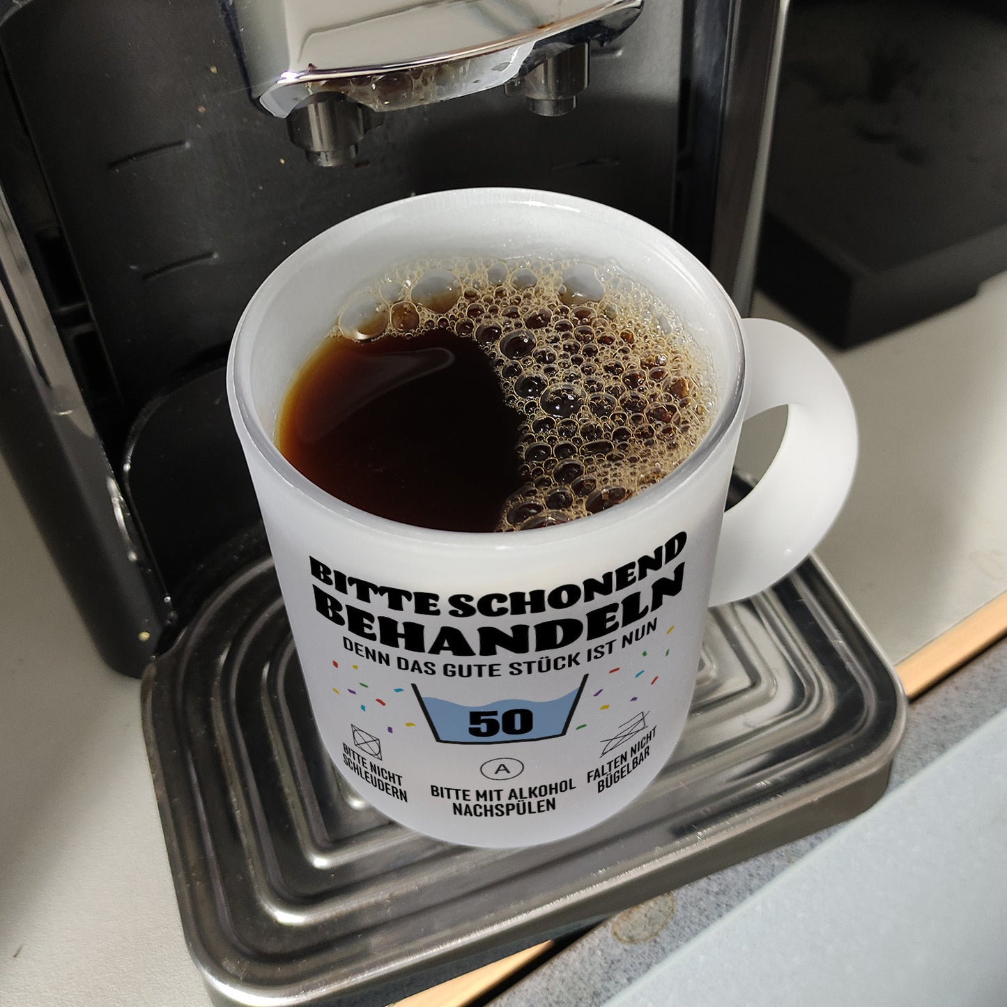 Bitte schonend behandeln - 50. Geburtstag Glas Tasse