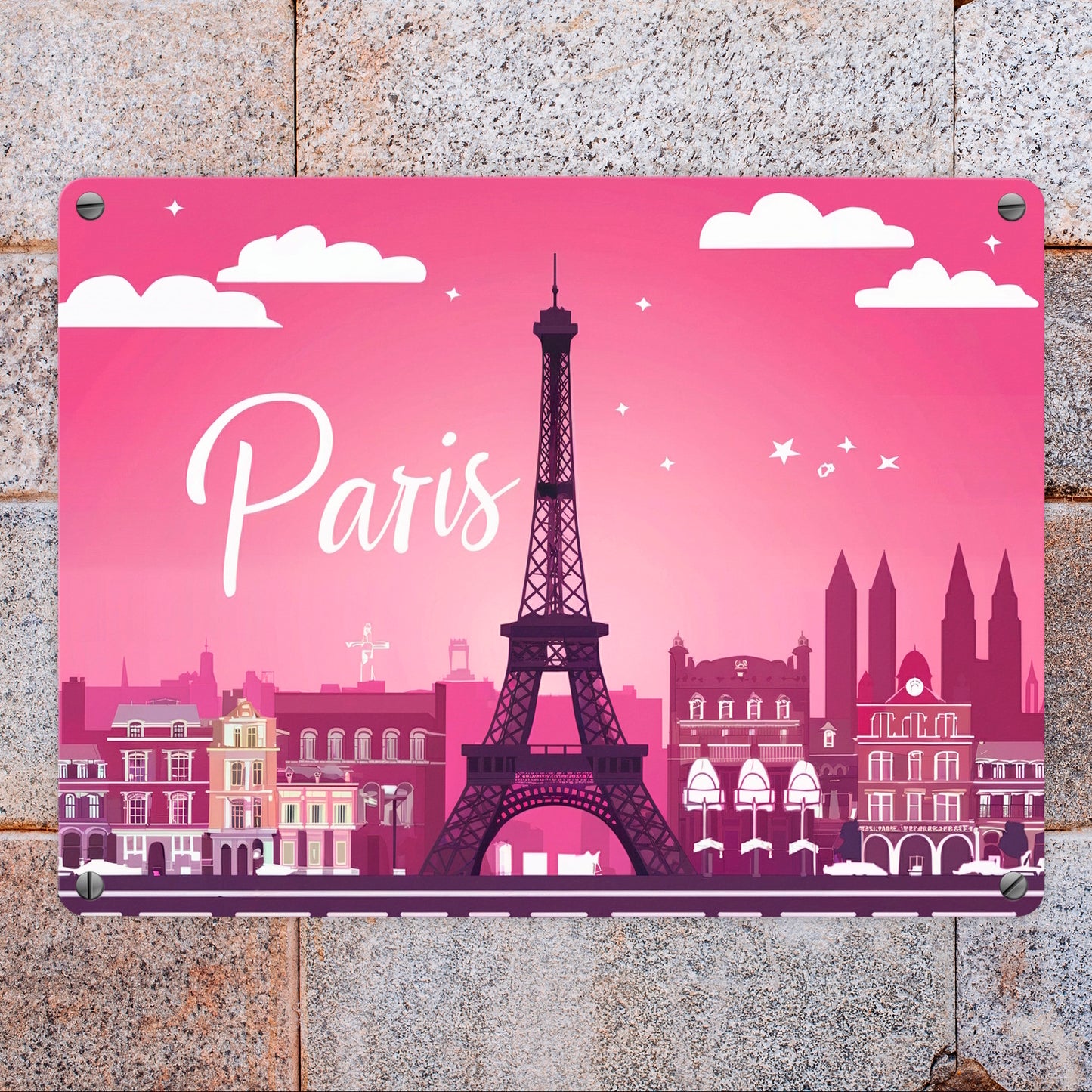 Paris Skyline Metallschild in 15x20 cm