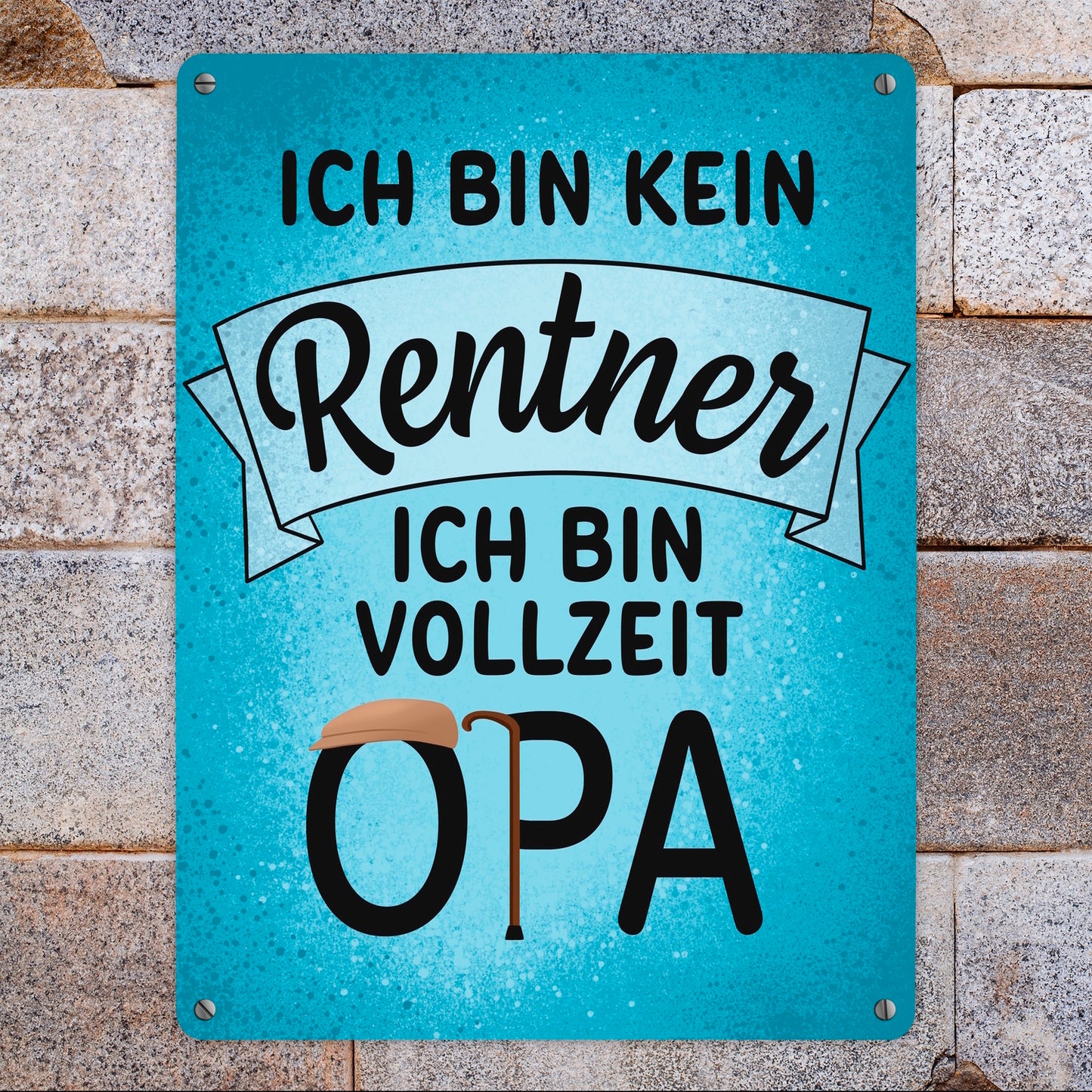 Ich bin kein Rentner ich bin Vollzeit Opa Metallschild XL in 21x28 cm