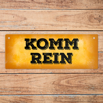 &quotBitte nicht stören - Komm rein&quot Wendeschild in Gelb und Rot mit Kordel