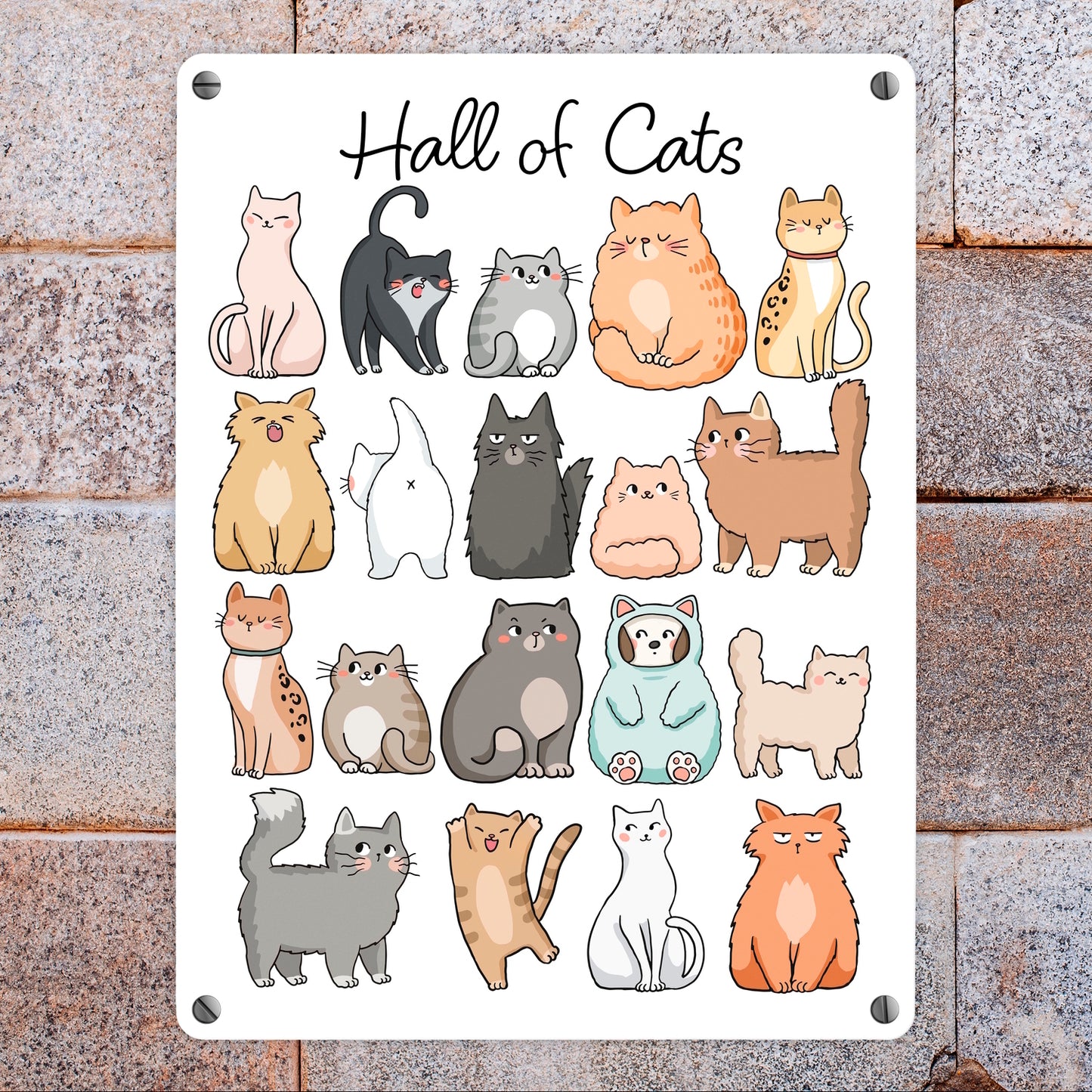 Hall of Cats Katzen Metallschild in 15x20 cm