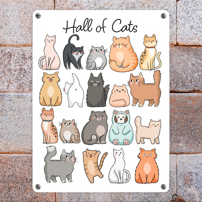 Hall of Cats Katzen Metallschild in 15x20 cm