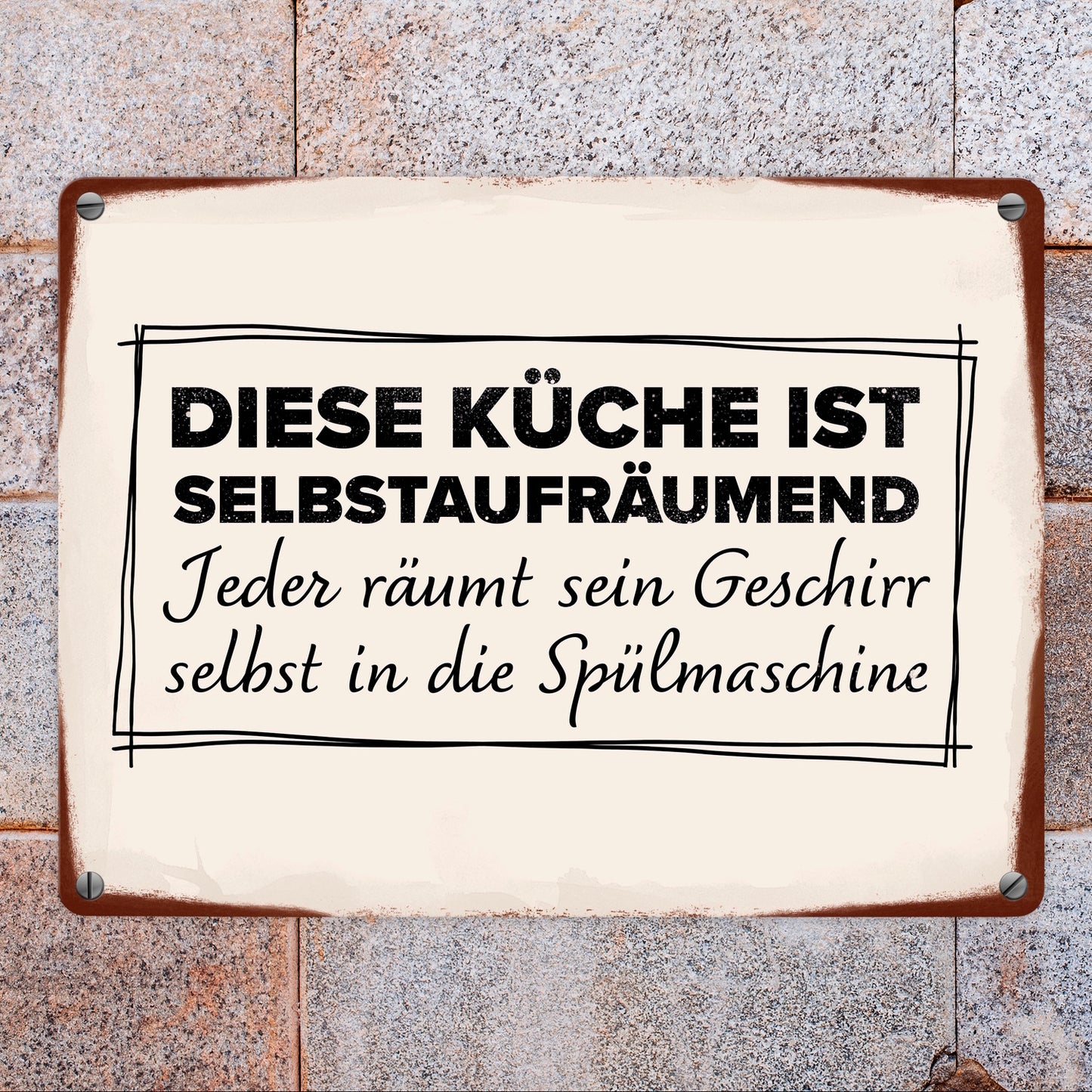 Diese Küche ist selbstaufräumend Metallschild in 15x20 cm für den Haushalt