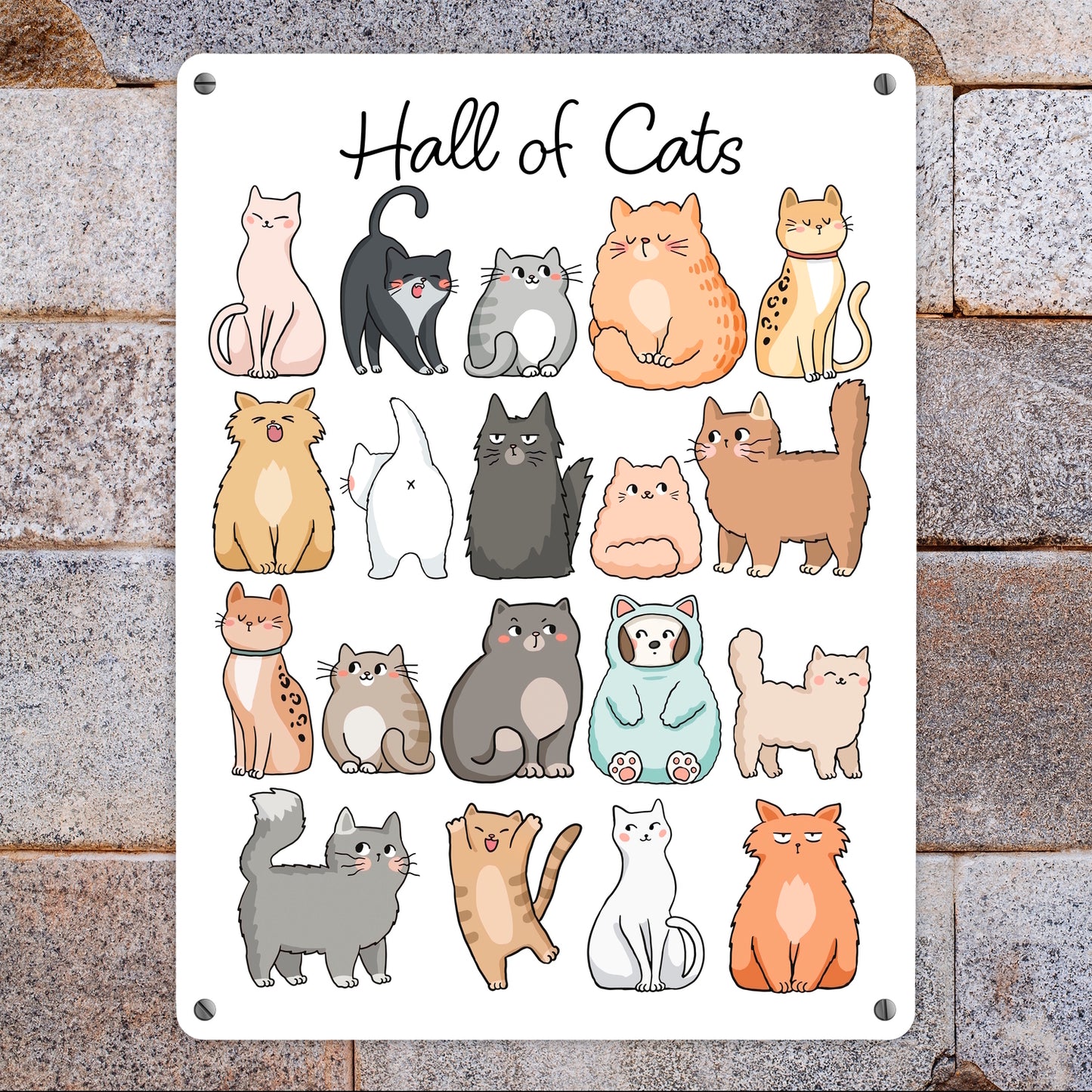 Hall of Cats Katzen Metallschild XL in 21x28 cm