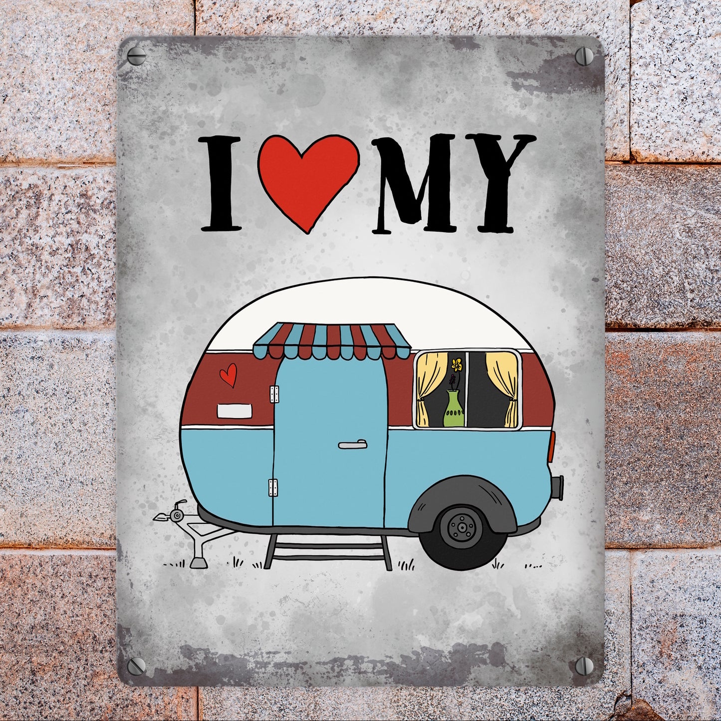 I love my Caravan Wohnwagen Metallschild